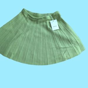 Green Pleated Skirt
